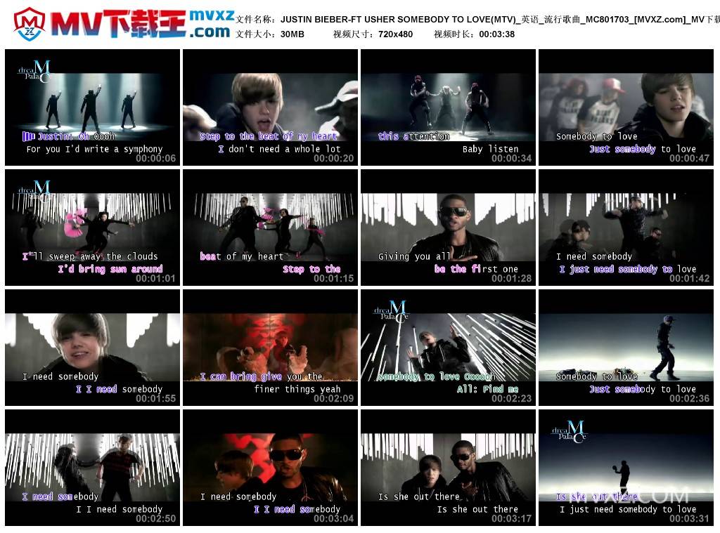JUSTIN BIEBER-FT USHER SOMEBODY TO LOVE(MTV)_英语_流行歌曲_MC801703